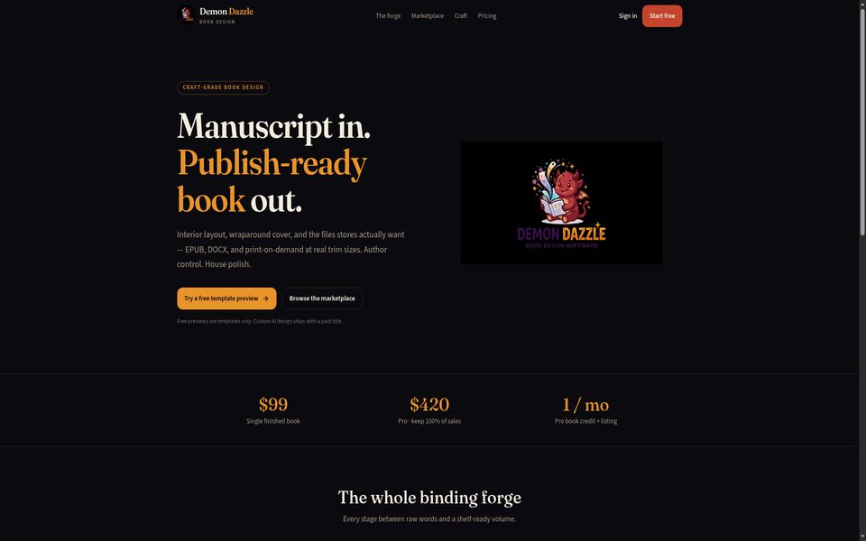 Demon Dazzle book design software